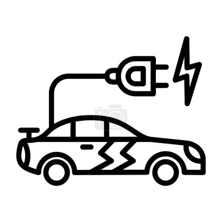 Téléchargez les illustrations : Icône de charge de voiture, illustration vectorielle - en licence libre de droit