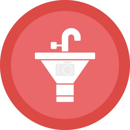 Illustration for Bathroom Sink web flat icon simple illustration - Royalty Free Image