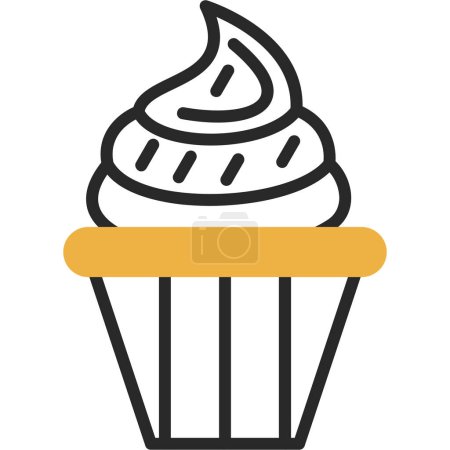 Illustration for Delicious cupcake flat vector icon - Royalty Free Image