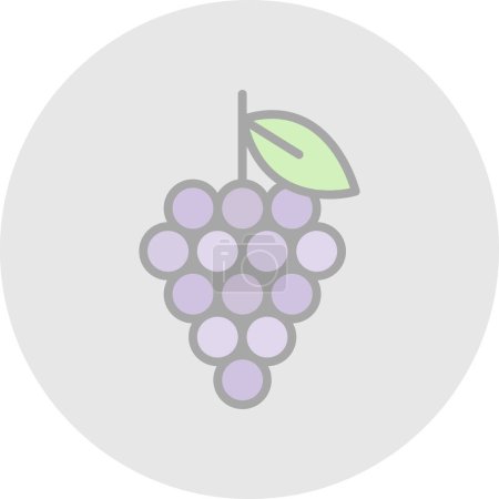 Téléchargez les illustrations : Icône de raisin illustration vectorielle - en licence libre de droit