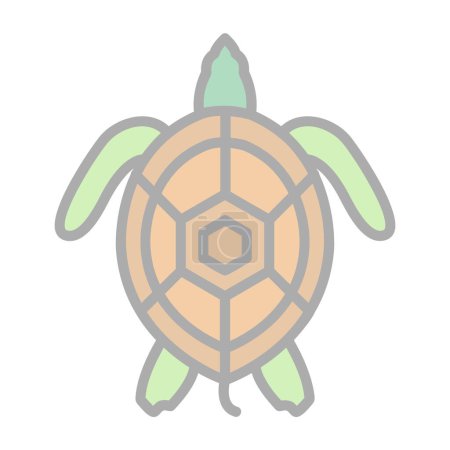 Téléchargez les illustrations : Icône vectorielle tortue isolée sur fond blanc - en licence libre de droit