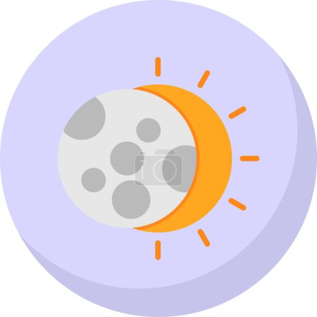 Téléchargez les illustrations : Illustration vectorielle de l'icône de l'éclipse solaire - en licence libre de droit