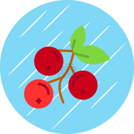 Illustration for Cranberry flat icon. vector illustration - Royalty Free Image