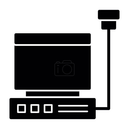Téléchargez les illustrations : Illustration vectorielle d'icône de machine à ultrasons - en licence libre de droit