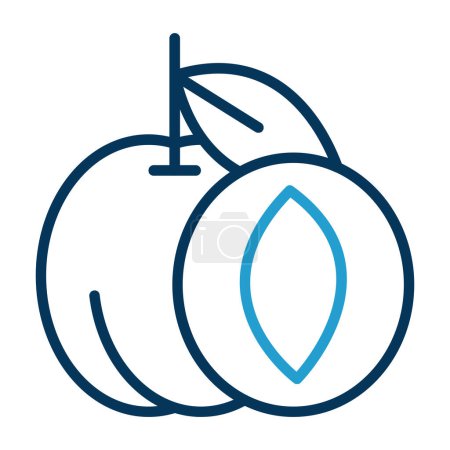 Illustration for Vector illustration of apricot fruit icon. - Royalty Free Image