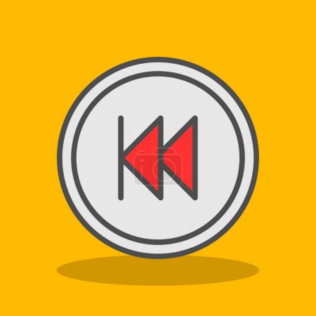 Illustration for Rewind Button graphic web icon simple illustration - Royalty Free Image