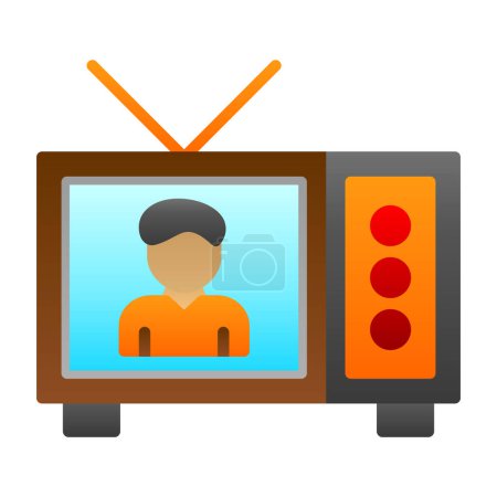 Illustration for Tv show web icon, vector illustration - Royalty Free Image