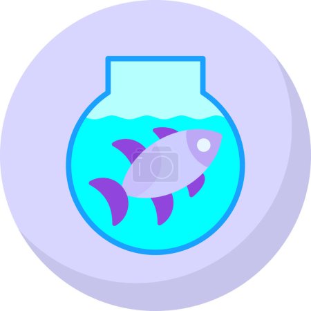 Téléchargez les illustrations : Icône de bol de poisson simple, illustration vectorielle - en licence libre de droit