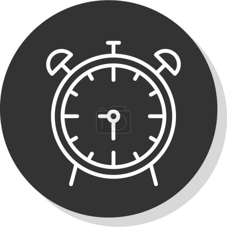 Téléchargez les illustrations : Vecteur alarme horloge icône illustration - en licence libre de droit