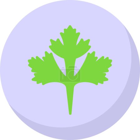 Ilustración de Icono de hoja de cilantro, ilustración vectorial aislada sobre fondo blanco - Imagen libre de derechos