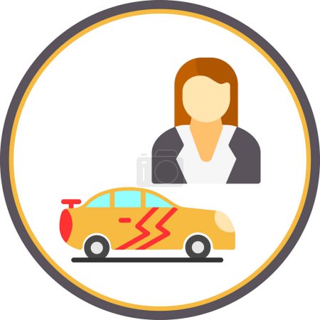 Illustration for Car saleswoman icon, vector illustration - Royalty Free Image