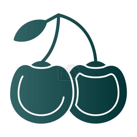 Ilustración de Icono de cerezas dulces, vector de ilustración - Imagen libre de derechos