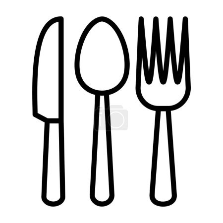 Illustration for Knife, fork and spoon. web simple illustration - Royalty Free Image