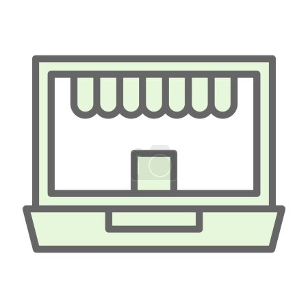 Téléchargez les illustrations : Boutique en ligne icône web illustration simple design - en licence libre de droit
