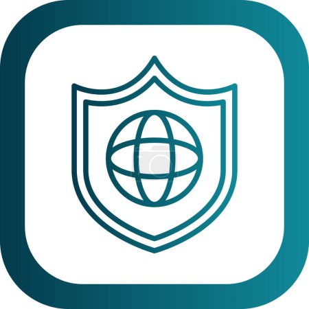 Illustration for Global protection icon, vector design - Royalty Free Image