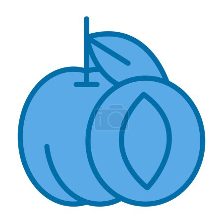 Téléchargez les illustrations : Illustration vectorielle de l'icône abricot fruit. - en licence libre de droit