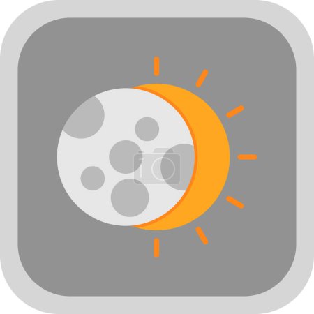Téléchargez les illustrations : Illustration vectorielle de l'icône de l'éclipse solaire - en licence libre de droit