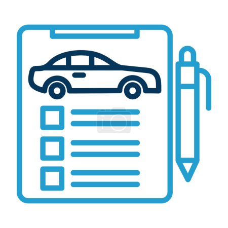Téléchargez les illustrations : Illustration vectorielle icône de contrat de voiture - en licence libre de droit