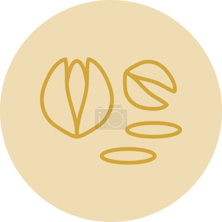 Téléchargez les illustrations : Des noix de pistache. icône web illustration simple - en licence libre de droit