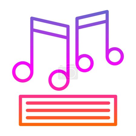 Illustration for Music notes vector web icon simple design - Royalty Free Image