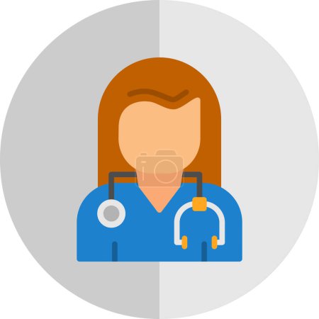 Téléchargez les illustrations : Femme médecin ligne icône, illustration vectorielle - en licence libre de droit