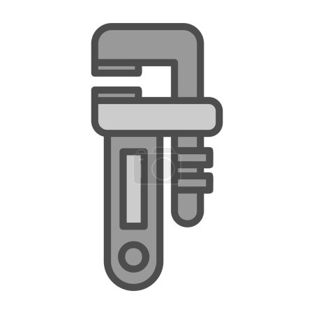 Téléchargez les illustrations : Icône simple clé à tuyau, illustration vectorielle - en licence libre de droit