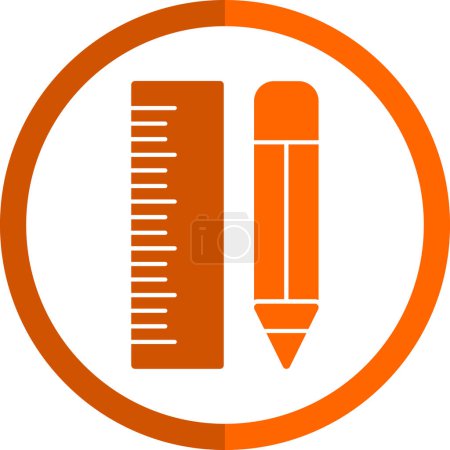 Ilustración de Regla y lápiz icono vector ilustración en blanco - Imagen libre de derechos