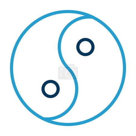 Ilustración de Simple yin yang plano vector icono. - Imagen libre de derechos