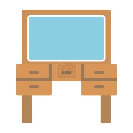 Téléchargez les illustrations : Dressing Table icône vectoriel illustration fond - en licence libre de droit
