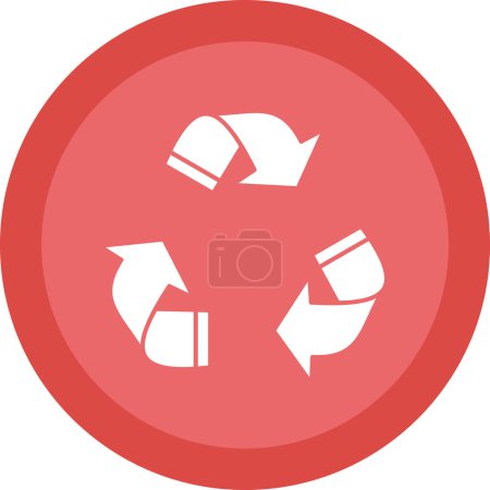 Téléchargez les illustrations : Icône de recyclage illustration vectorielle, écologie icône de pollution de l'environnement dans le style plat - en licence libre de droit