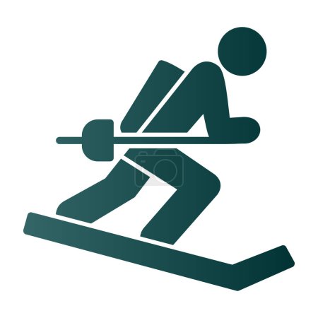 Ilustración de Plano Esquí icono vector ilustración diseño - Imagen libre de derechos