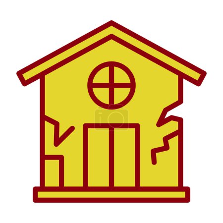 Illustration for Damaged house  icon. outline house vector illustration - Royalty Free Image