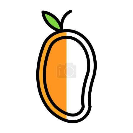 Téléchargez les illustrations : Icône de fruits exotiques mangue, illustration vectorielle - en licence libre de droit