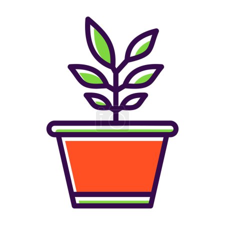 Ilustración de Planta en maceta. icono web ilustración simple - Imagen libre de derechos