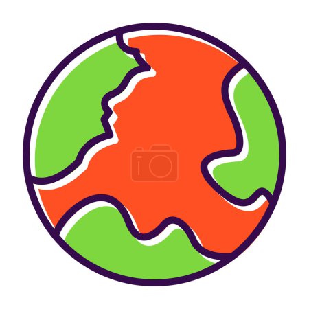 Téléchargez les illustrations : Globe terrestre icône vectoriel illustration - en licence libre de droit