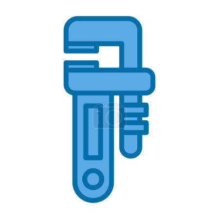 Ilustración de Simple icono de la llave de tubo, ilustración del vector - Imagen libre de derechos
