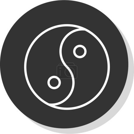 Téléchargez les illustrations : Simple icône vectorielle yin yang plat. - en licence libre de droit