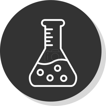 Illustration for Science flask. simple design. Beaker vector icon - Royalty Free Image