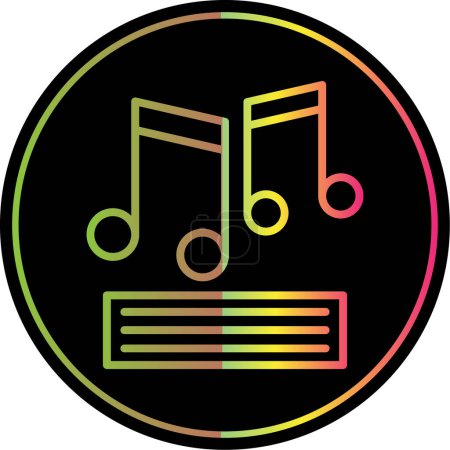 Illustration for Music notes symbol web icon simple design - Royalty Free Image