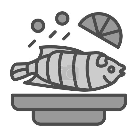 Ilustración de Icono de pescado al vapor, ilustración vectorial - Imagen libre de derechos