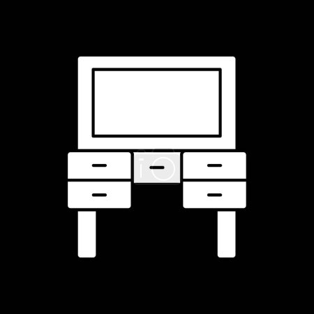Téléchargez les illustrations : Illustration vectorielle de l'icône Dressing Table sur blanc - en licence libre de droit