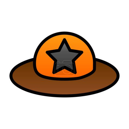 Téléchargez les illustrations : Chapeau avec étoile. icône web illustration simple - en licence libre de droit