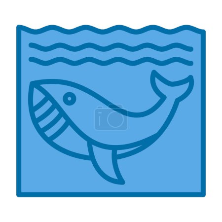 Ilustración de Icono animal ballena. ilustración vectorial plana - Imagen libre de derechos