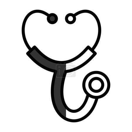 Téléchargez les illustrations : Cardiologie, icône vectorielle du stéthoscope, illustration - en licence libre de droit