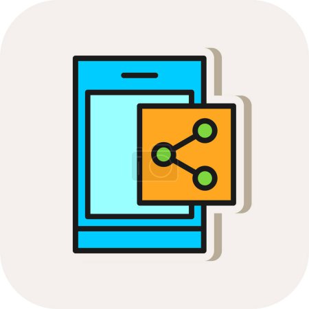 Illustration for Sharing file icon vector graphics - Royalty Free Image
