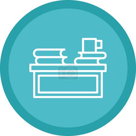 Illustration for Library table with books icon, vector illustration - Royalty Free Image
