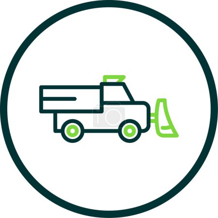Snowplow truck vector flat icon
