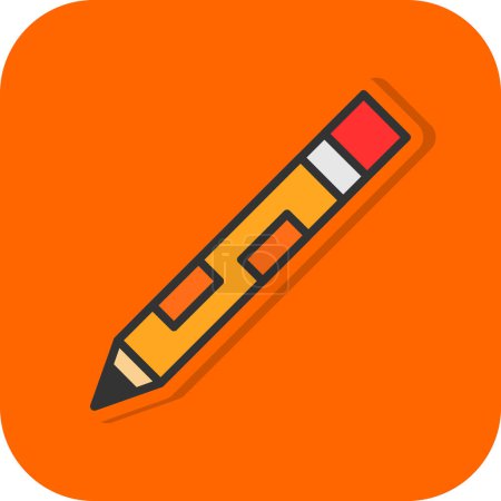 Téléchargez les illustrations : Illustration vectorielle de l'icône crayon - en licence libre de droit