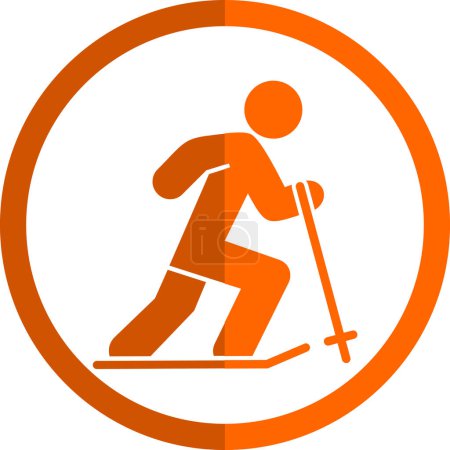 Ilustración de Ilustración de vector de icono de esquiador plano creativo - Imagen libre de derechos