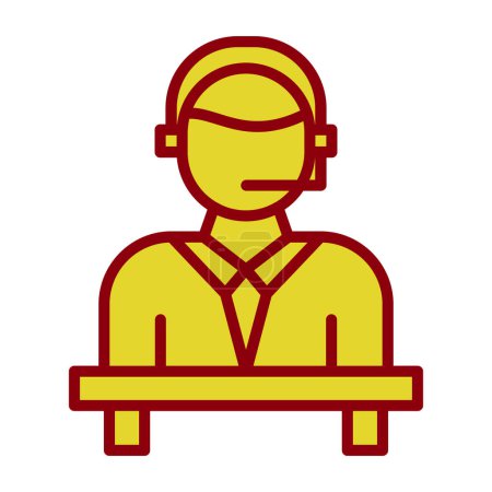 Illustration for Operator with microphone icon, vector illustration, Call center symbol - Royalty Free Image